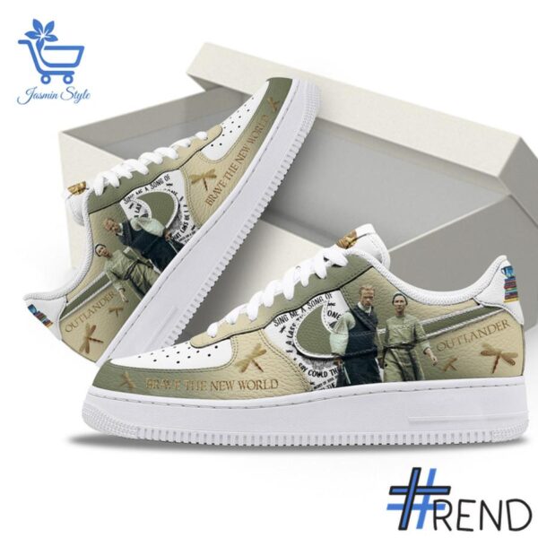 Custom apparel with the bold Outlander Brave The New Wordld Air Force Shoes design