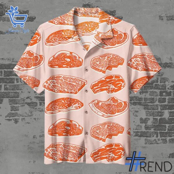Soft and durable fabric with bold Pattern of Meat Hawaiian Shirt print