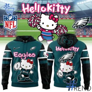 Detailed Philadelphia Eagles Hello Kitty Hoodie graphic on quality fabric