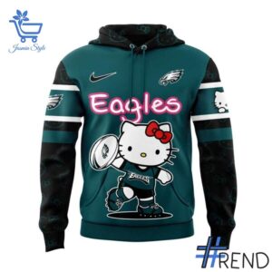 Detailed Philadelphia Eagles Hello Kitty Hoodie graphic on quality fabric