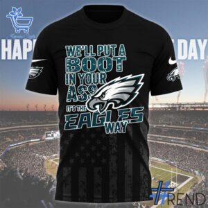 Side view of Philadelphia Eagles NFL Fourth Of July T Shirt showcasing iconic low-top silhouette.