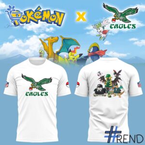 Unisex Philadelphia Eagles Pokemon Hoodie styled with jeans for a relaxed look