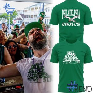 Side view of Philadelphia Eagles Shore Birds Shirt showcasing iconic low-top silhouette.