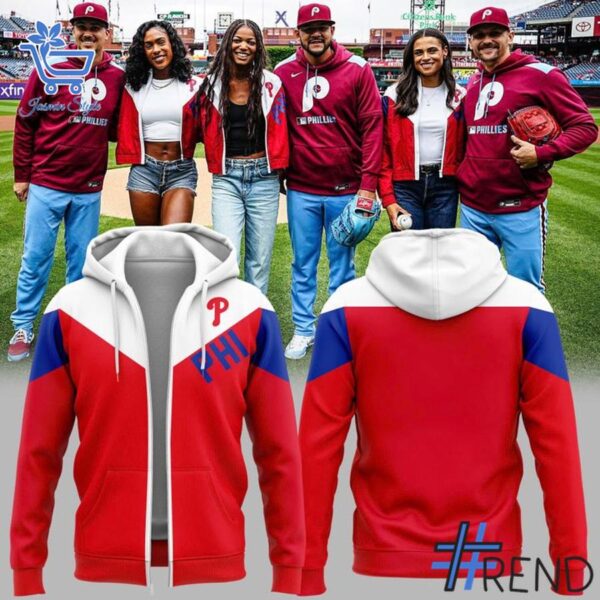 Close-up view of the Philadelphia Phillies Hoodie print