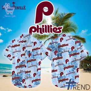Close-up of the 1 Philadelphia Phillies 2025 hawaiian Shirt showing detailed design and vibrant colors.