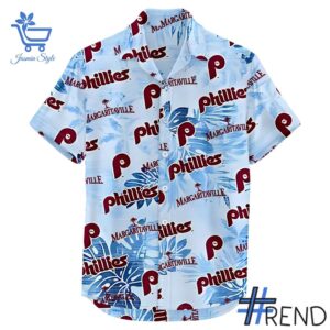 Close-up of the 2 Philadelphia Phillies 2025 hawaiian Shirt showing detailed design and vibrant colors.