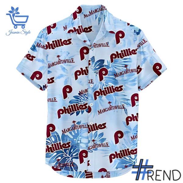 Close-up of the 2 Philadelphia Phillies 2025 hawaiian Shirt showing detailed design and vibrant colors.