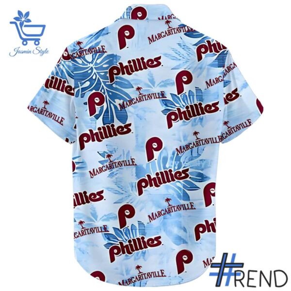 Close-up of the 3 Philadelphia Phillies 2025 hawaiian Shirt showing detailed design and vibrant colors.