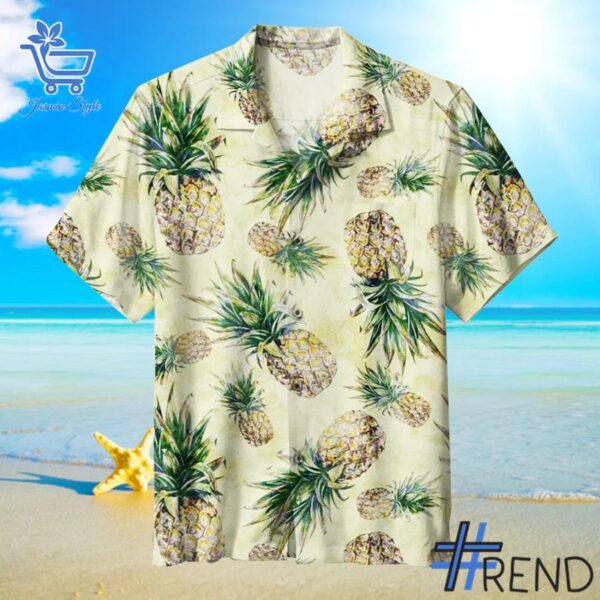 Soft and durable fabric with bold Pineapple Summer Hawaiian Shirt print