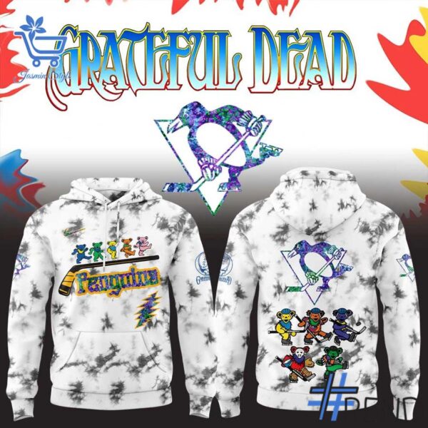 Pittsburgh Penguins Grateful Dead Night Hoodie design on casual wear for everyday style