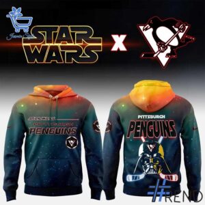 Unisex Pittsburgh Penguins Star War Hoodie styled with jeans for a relaxed look
