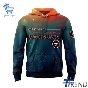 Unisex Pittsburgh Penguins Star War Hoodie styled with jeans for a relaxed look