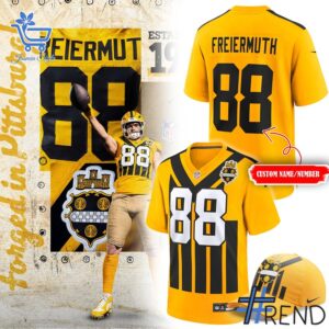 Styled look featuring Pittsburgh Steelers Throwback Football Jersey for everyday wear