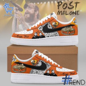 Detailed shot of Post Malone Always Tired Air Force Shoes on classic Nike Air Force silhouette
