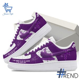 Custom apparel with the bold Prince Purple Nike Air Force design