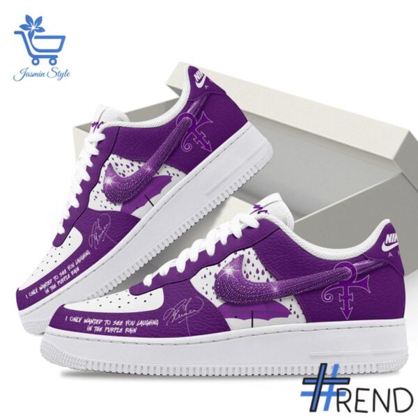 Custom apparel with the bold Prince Purple Nike Air Force design