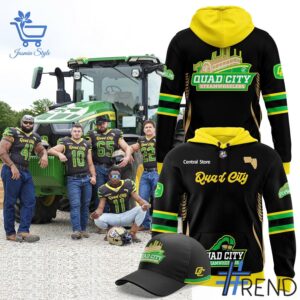 Street-style look featuring the unique Quad City Steamwheelers Country Night Hoodie artwork