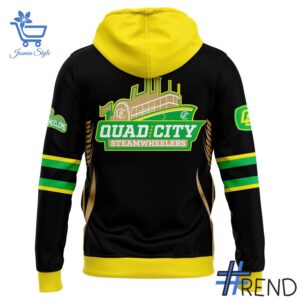 Street-style look featuring the unique Quad City Steamwheelers Country Night Hoodie artwork