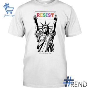 Resist Statue of Liberty Feminist Resistance Human Rights Shirt design displayed on high-quality clothing fabric