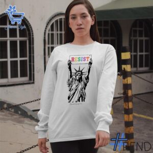 Resist Statue of Liberty Feminist Resistance Human Rights Shirt design displayed on high-quality clothing fabric