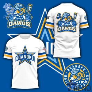 Detailed view of the 2 Roanoke Rail Yard Dawgs New Logo Shirt print on fabric