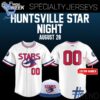 Close-up of the 1 Rocket City Trash Panda 2025 Huntsville Stars Throwback Jersey showing detailed design and vibrant colors.