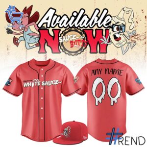 Performance meets personality in every Rocket City Trash Pandas Alabama White Sauce Baseball Jersey detail.