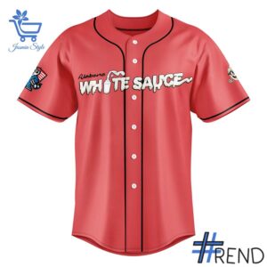 Performance meets personality in every Rocket City Trash Pandas Alabama White Sauce Baseball Jersey detail.