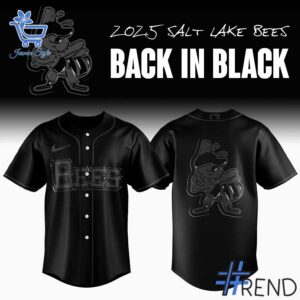 Detailed view of the 1 Salt Lake Bees Back In Black Jersey print on fabric