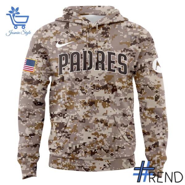 San Diego Padres Camo Hoodie design on casual wear for everyday style