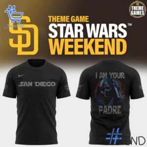 Limited-edition apparel with custom San Diego Padres Darth Vader Star Wars Shirt print