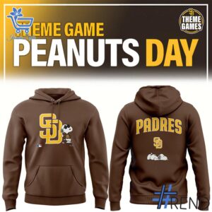 Close-up of the 2 San Diego Padres Peanuts Day Shirt showing detailed design and vibrant colors.