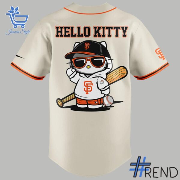 Limited-edition apparel with custom San Francisco Giants Hello Kitty Night Jersey print