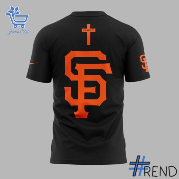 Close-up of the 3 San Francisco Giants JESUS Won 2025 Shirt showing detailed design and vibrant colors.