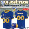 Level up your everyday style with 1 San José State Football 2025 New Uniform Football Jersey.