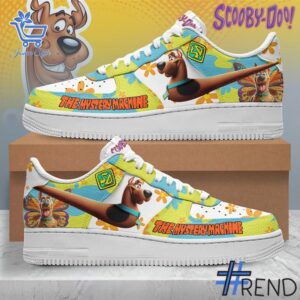 Custom apparel with the bold Scooby Doo The Mystery Machine Nike Air Force design