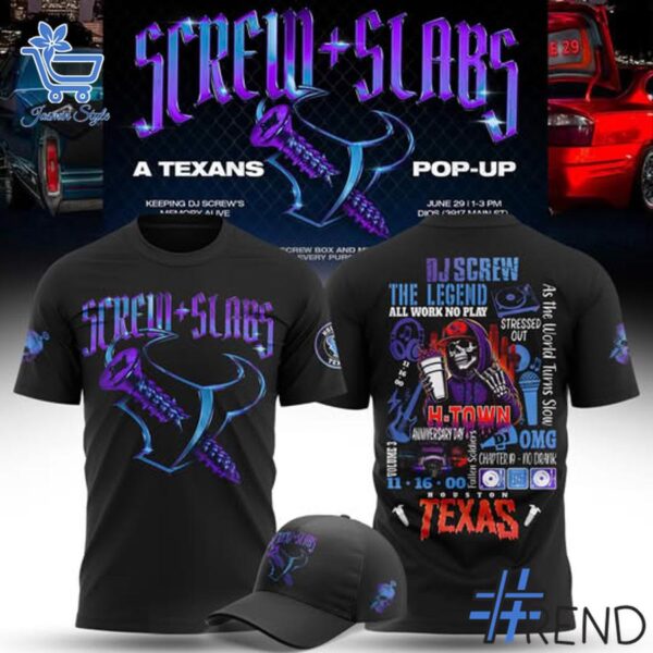 Premium-quality product featuring the Screw x Slabs Houston Texans DJ Screw Shirt design