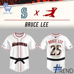 Soft and durable fabric with bold Seattle Mariners Bruce Lee Jersey print