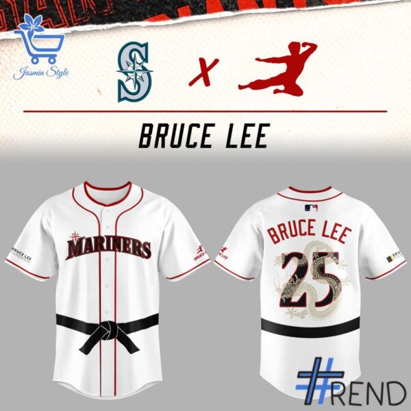 Soft and durable fabric with bold Seattle Mariners Bruce Lee Jersey print