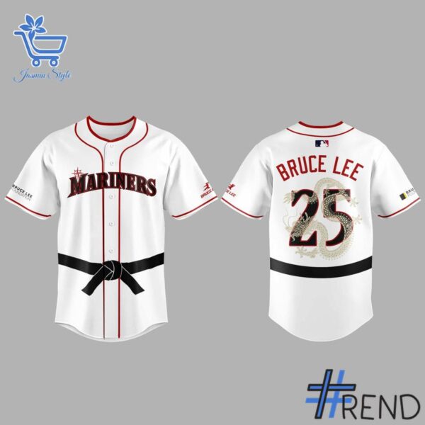 Soft and durable fabric with bold Seattle Mariners Bruce Lee Jersey print