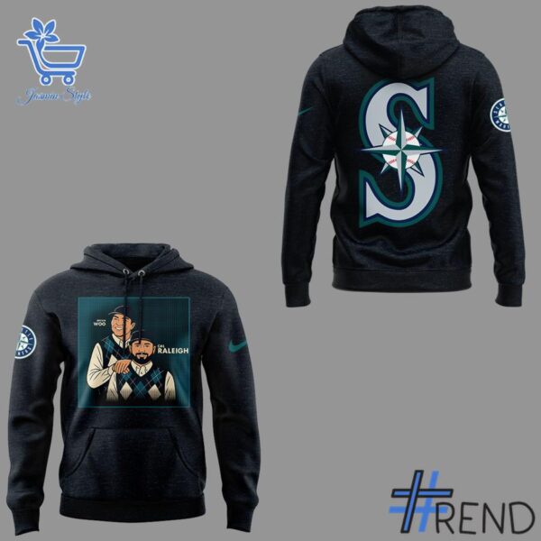 Detailed Seattle Mariners Bryan Woo Cal Raleigh Shirt graphic on quality fabric