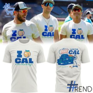 Custom apparel with the bold Seattle Mariners Cal Raleigh Vote Cal T Shirt design