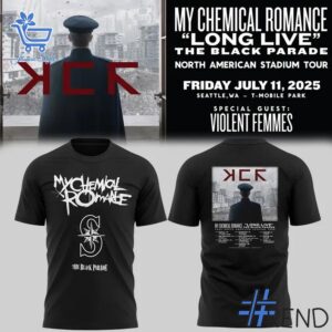 Premium-quality product featuring the Seattle Mariners MCR Long Live The Black Parade Tour Shirt design