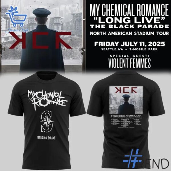Premium-quality product featuring the Seattle Mariners MCR Long Live The Black Parade Tour Shirt design