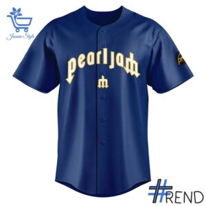 Limited-edition apparel with custom Seattle Mariners Pearl Jam Ten Club Night Baseball Jersey print