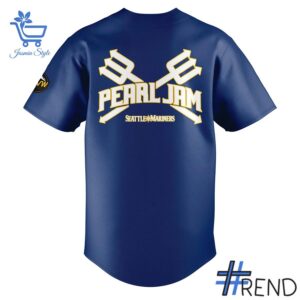 Limited-edition apparel with custom Seattle Mariners Pearl Jam Ten Club Night Baseball Jersey print