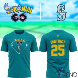 Custom apparel with the bold Seattle Mariners Pokémon Go Custom Team Shirt design