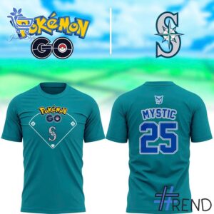 Custom apparel with the bold Seattle Mariners Pokémon Go Custom Team Shirt design