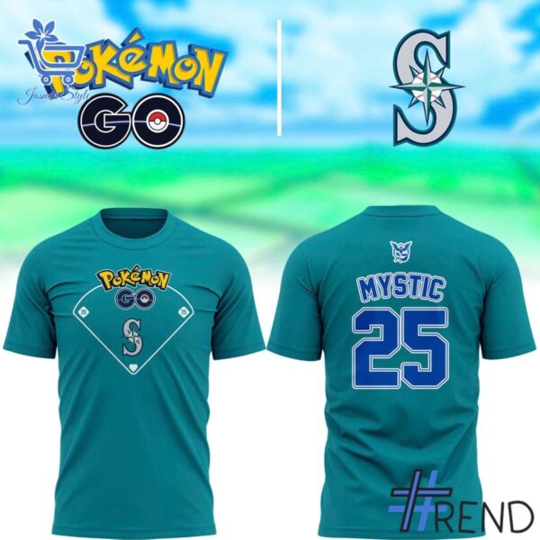 Custom apparel with the bold Seattle Mariners Pokémon Go Custom Team Shirt design
