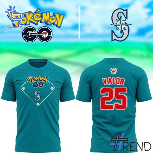 Custom apparel with the bold Seattle Mariners Pokémon Go Custom Team Shirt design
